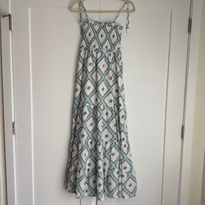 Forever 21 Blue White Pink Sundress Maxi Dress